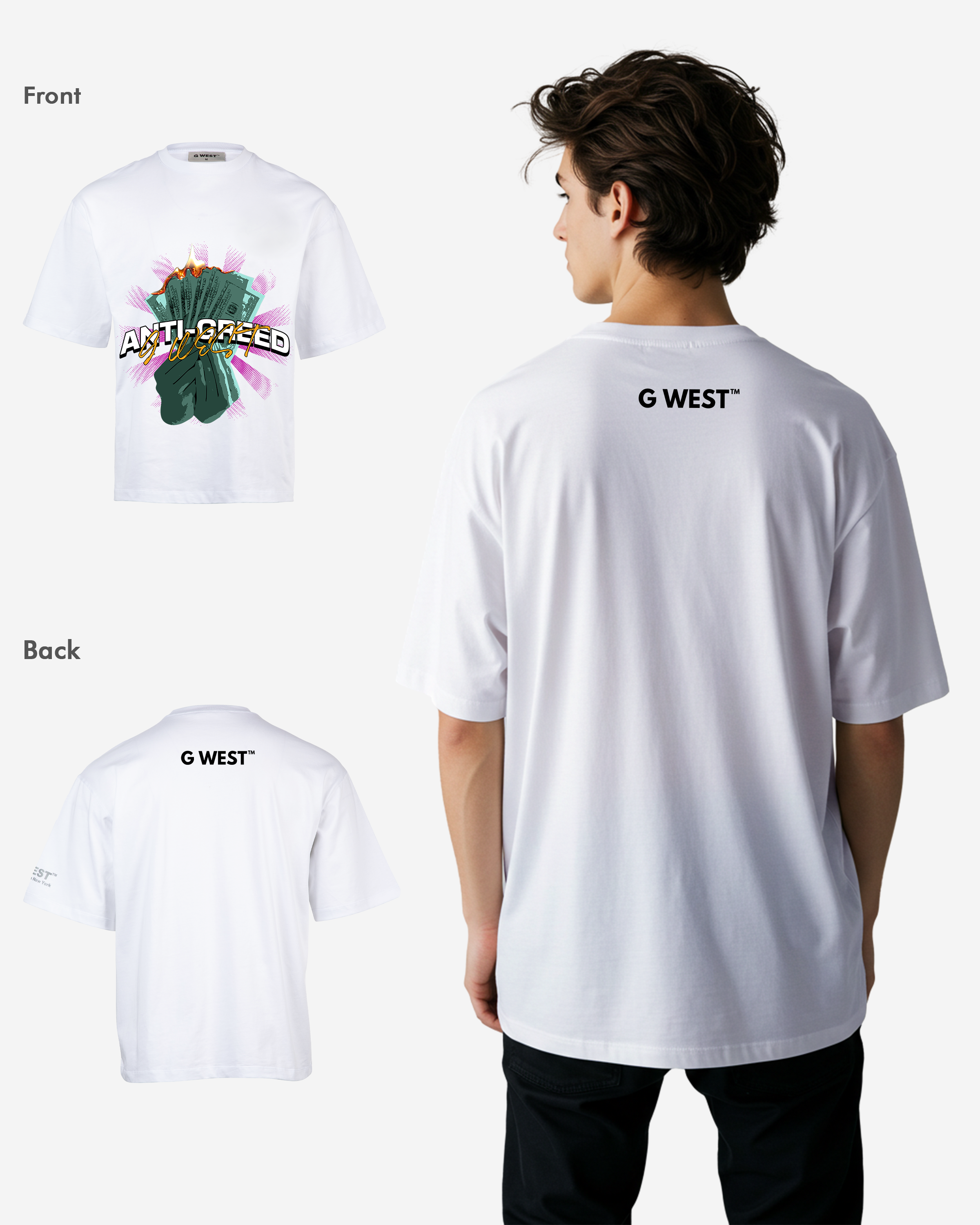 G-WEST ANTI GREED OVERSIZED TEE GWROJMT52 - G West
