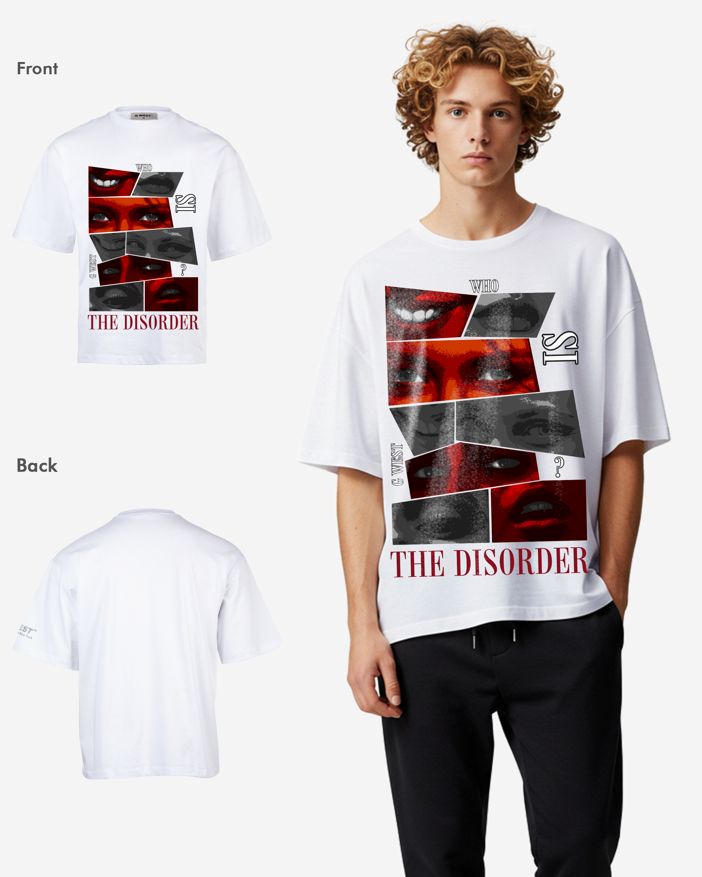 G-WEST The DisorderOversized Tee - GWROJMT3 - G West