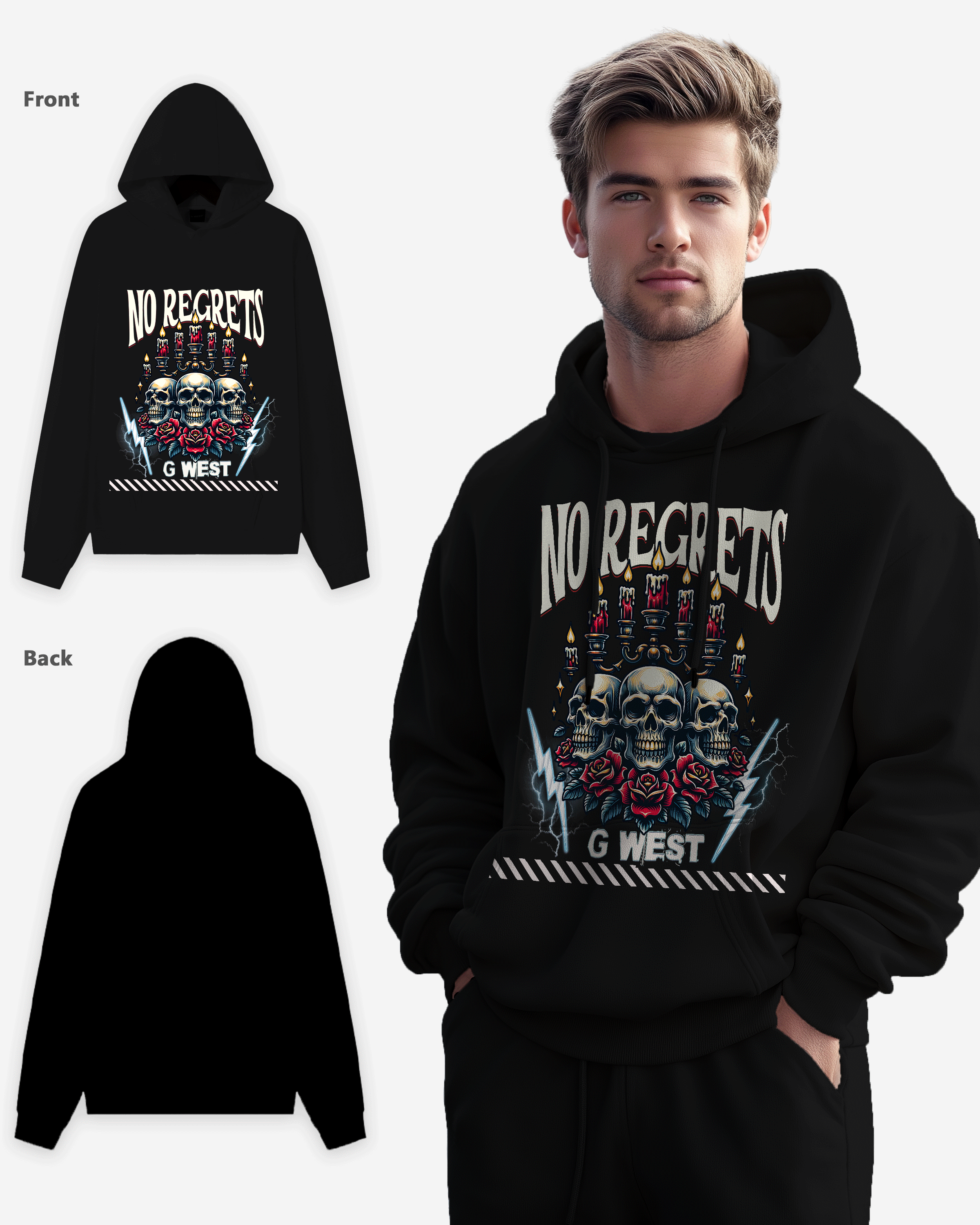 G WEST NO REGRETS OVERSIZE HOODIE - G West