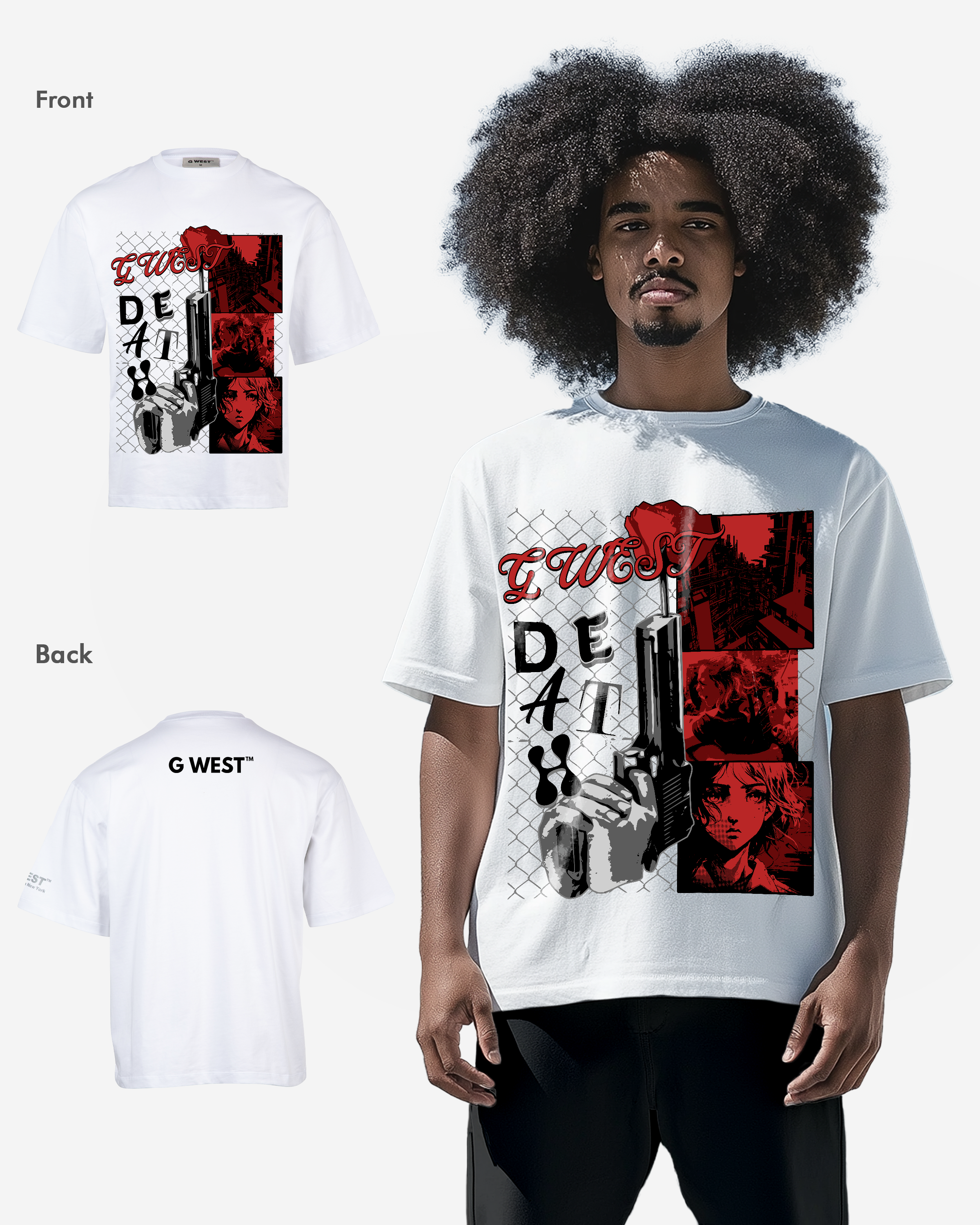 G WEST DEATH OVERSIZED TEE GWROJMT49 - G West