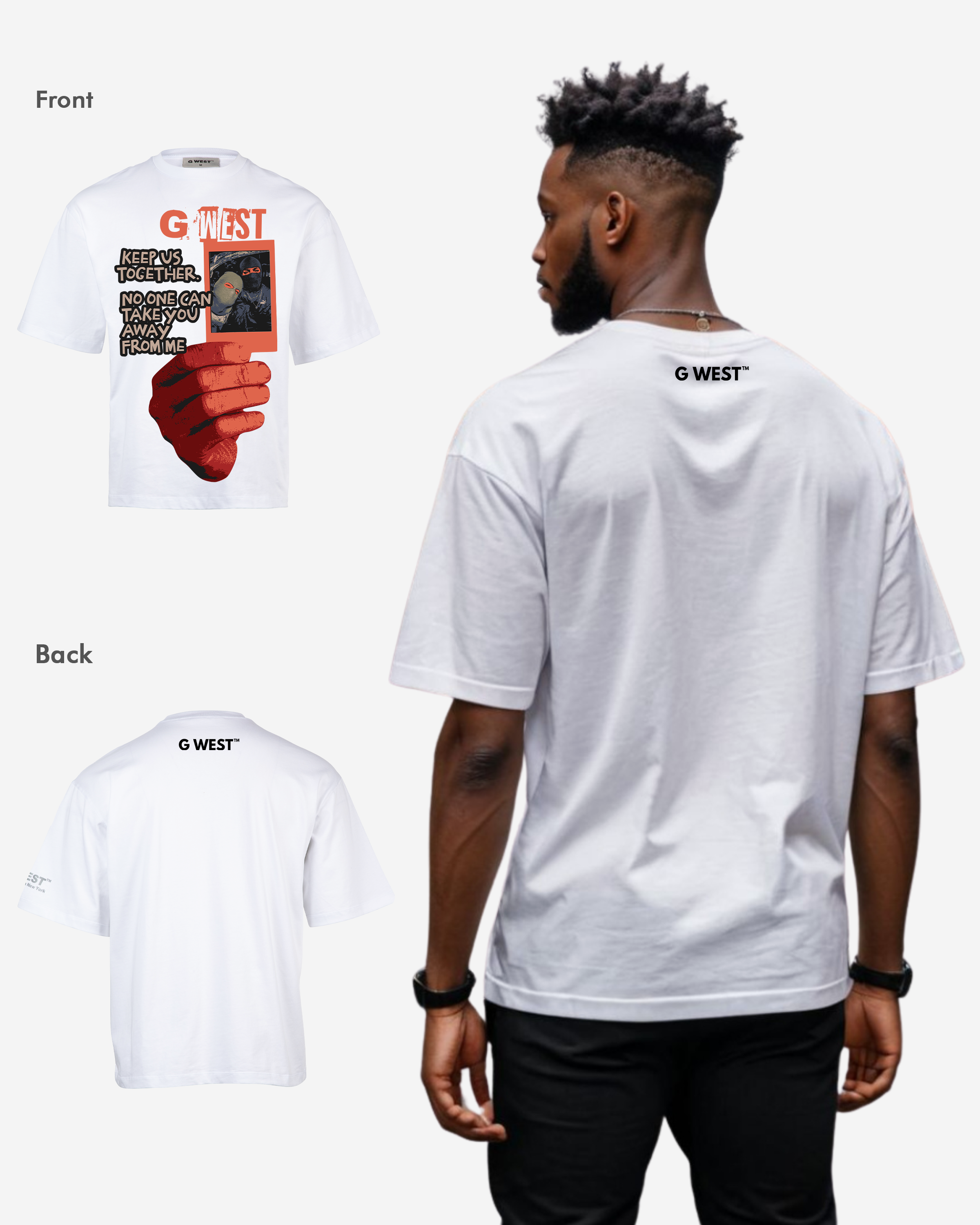 G-WEST KEEP VS TOGETHER OVERSIZED TEE GWROJMT97 - G West