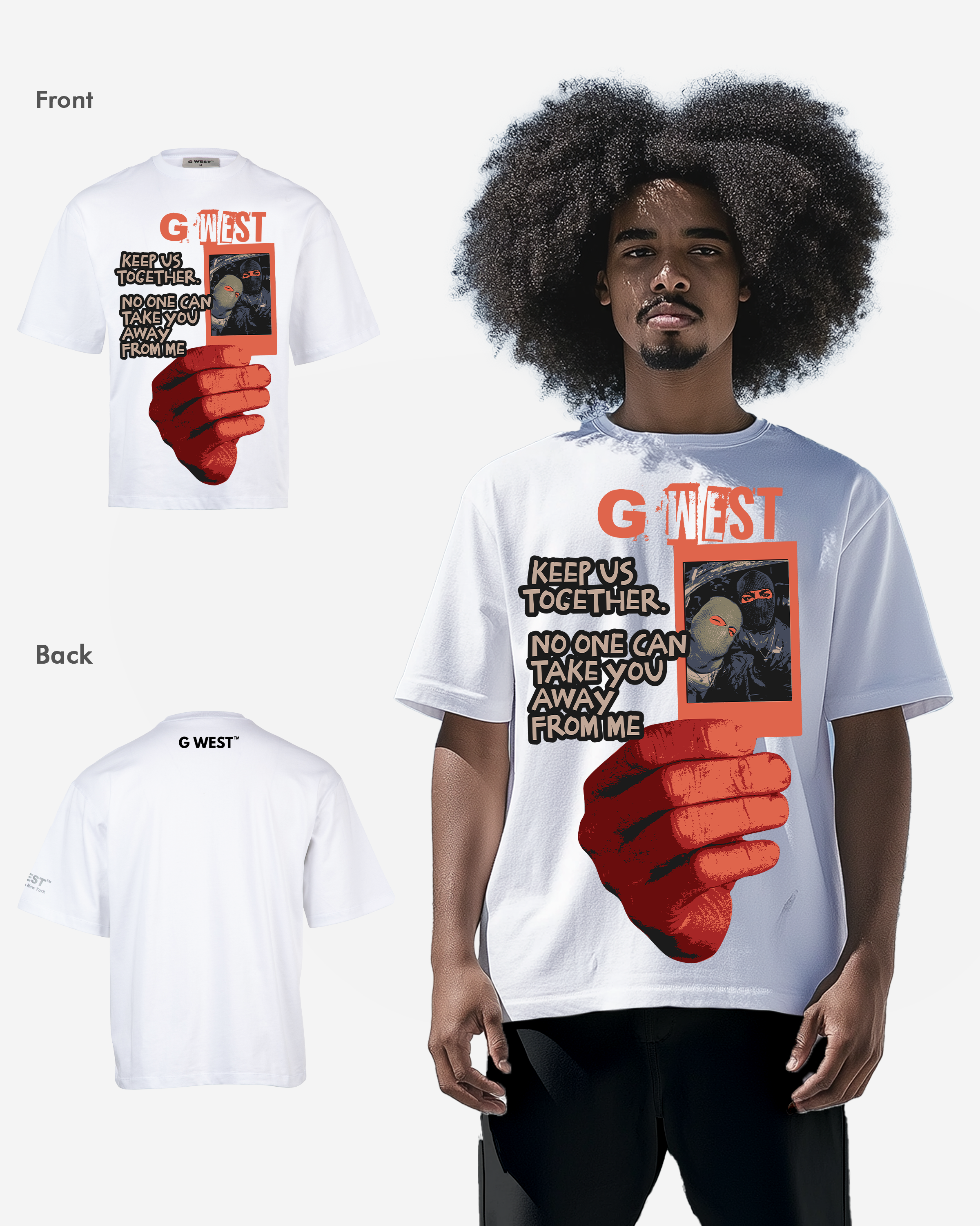 G-WEST KEEP VS TOGETHER OVERSIZED TEE GWROJMT97 - G West