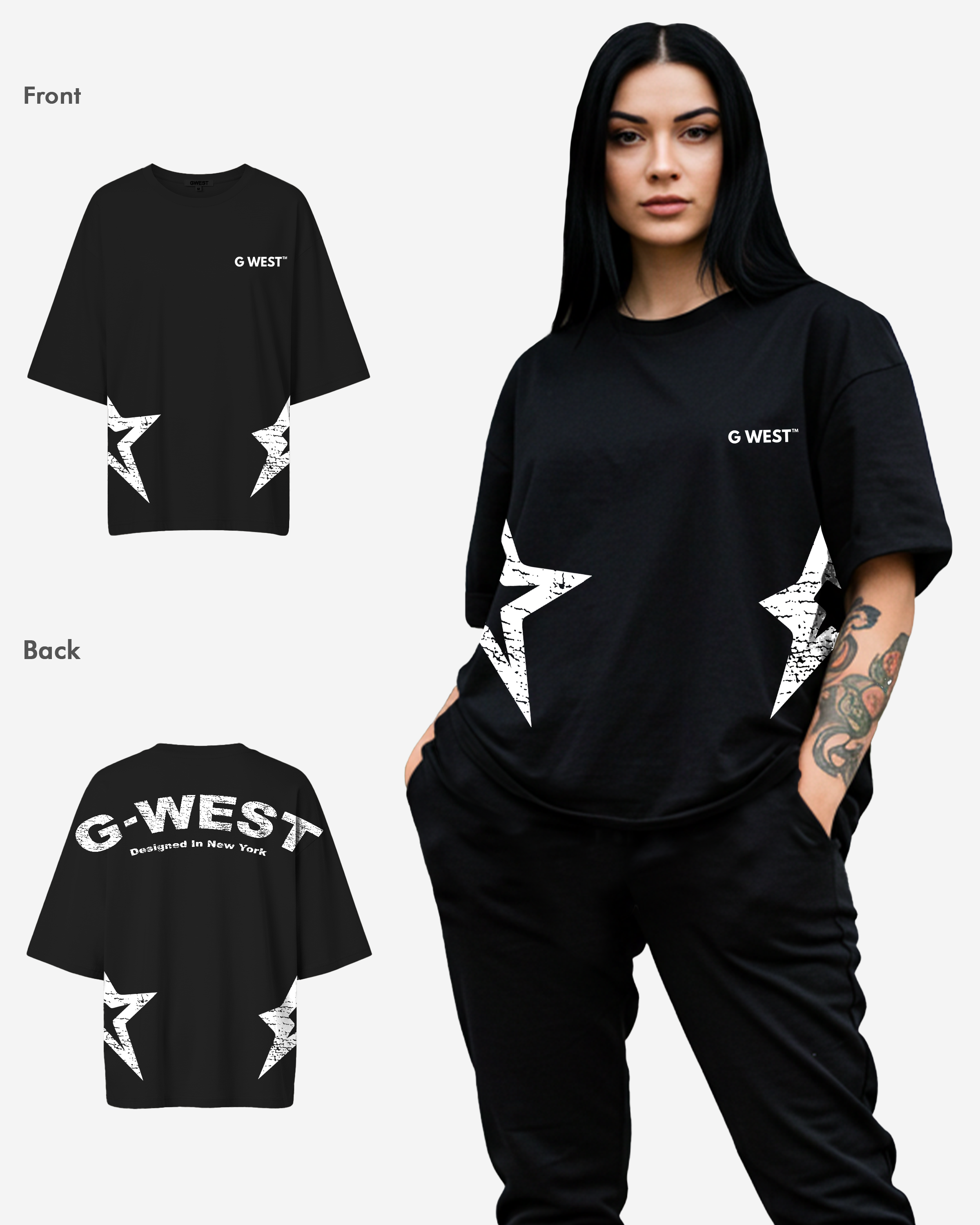 G West Arch Logo Oversized Tee - Women - G West