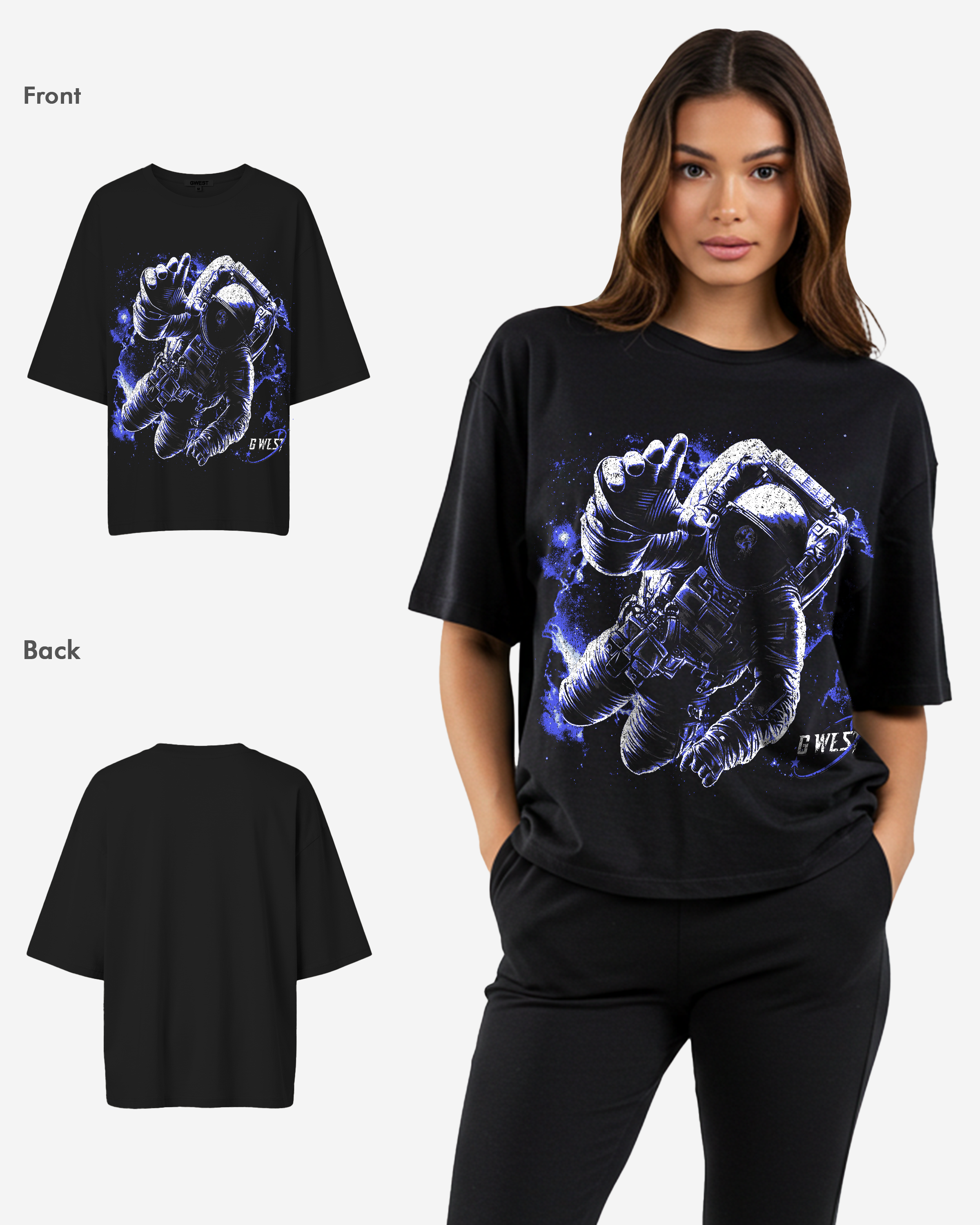 G West Heavy Weight Galaxy Premium Oversized Tee - WOMEN - G West