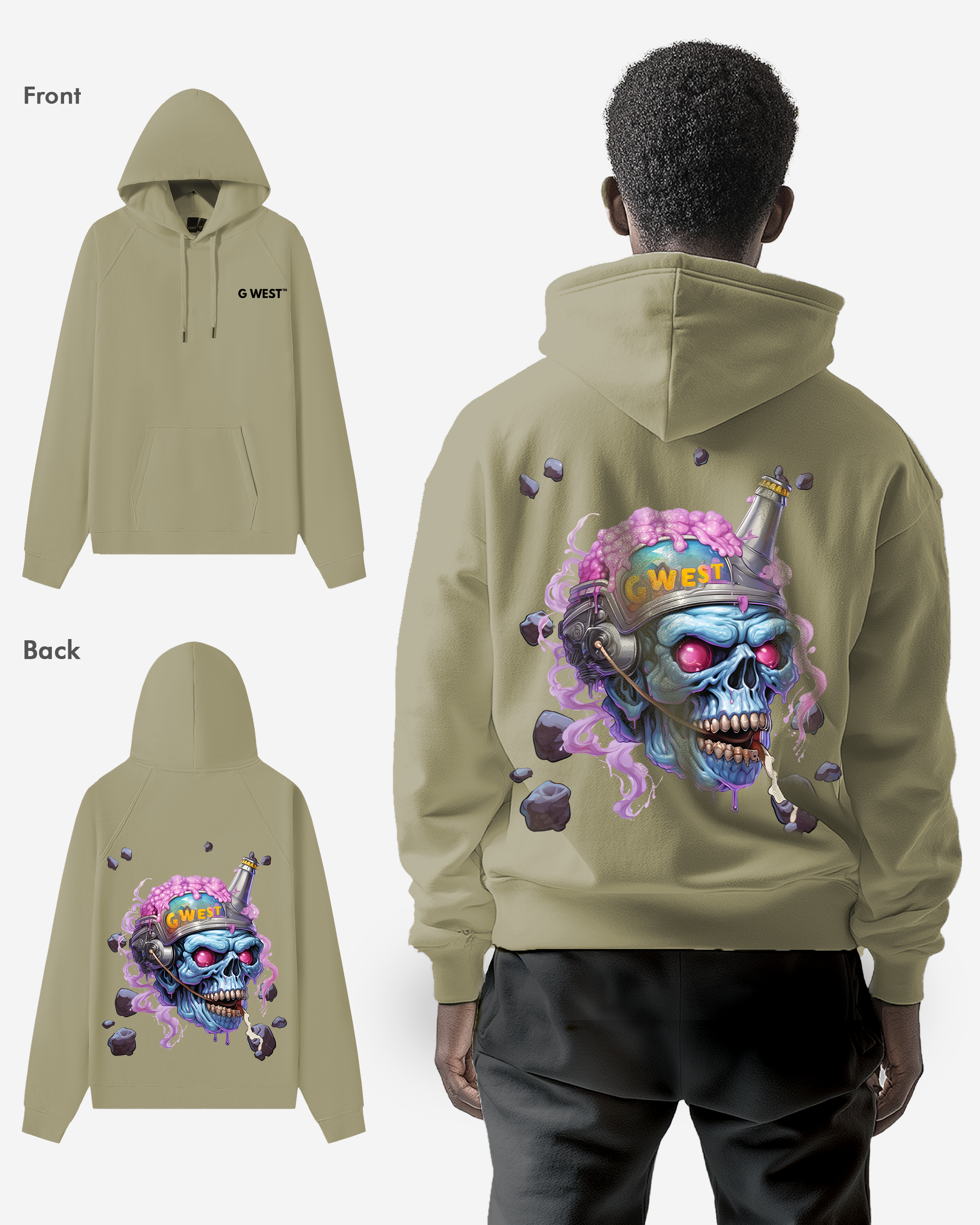 G West Beer Helmet Zombie Heavy Premium Hoodie - G West
