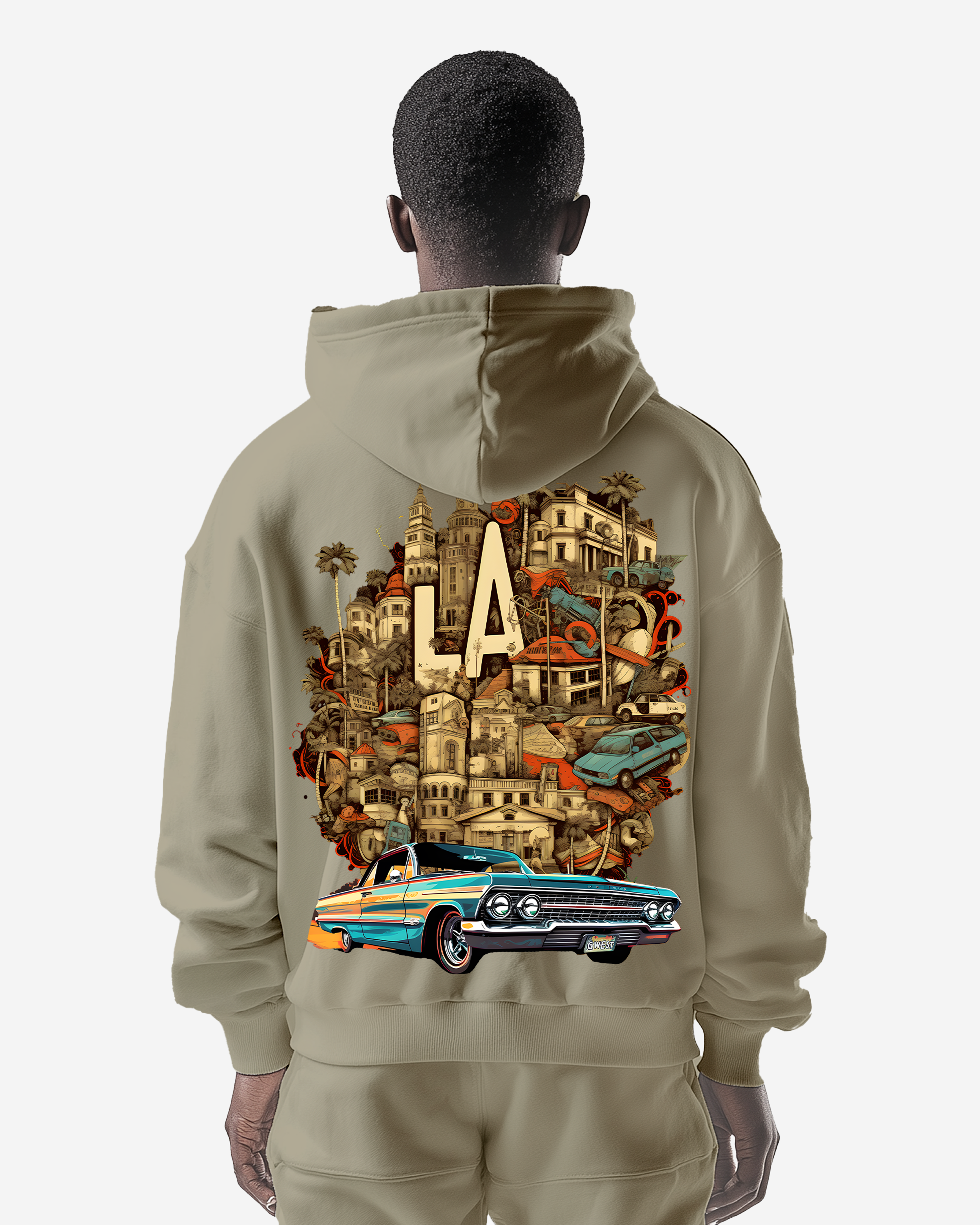 G West La Culture Black Heavy Premium Oversize Hoodie - G West