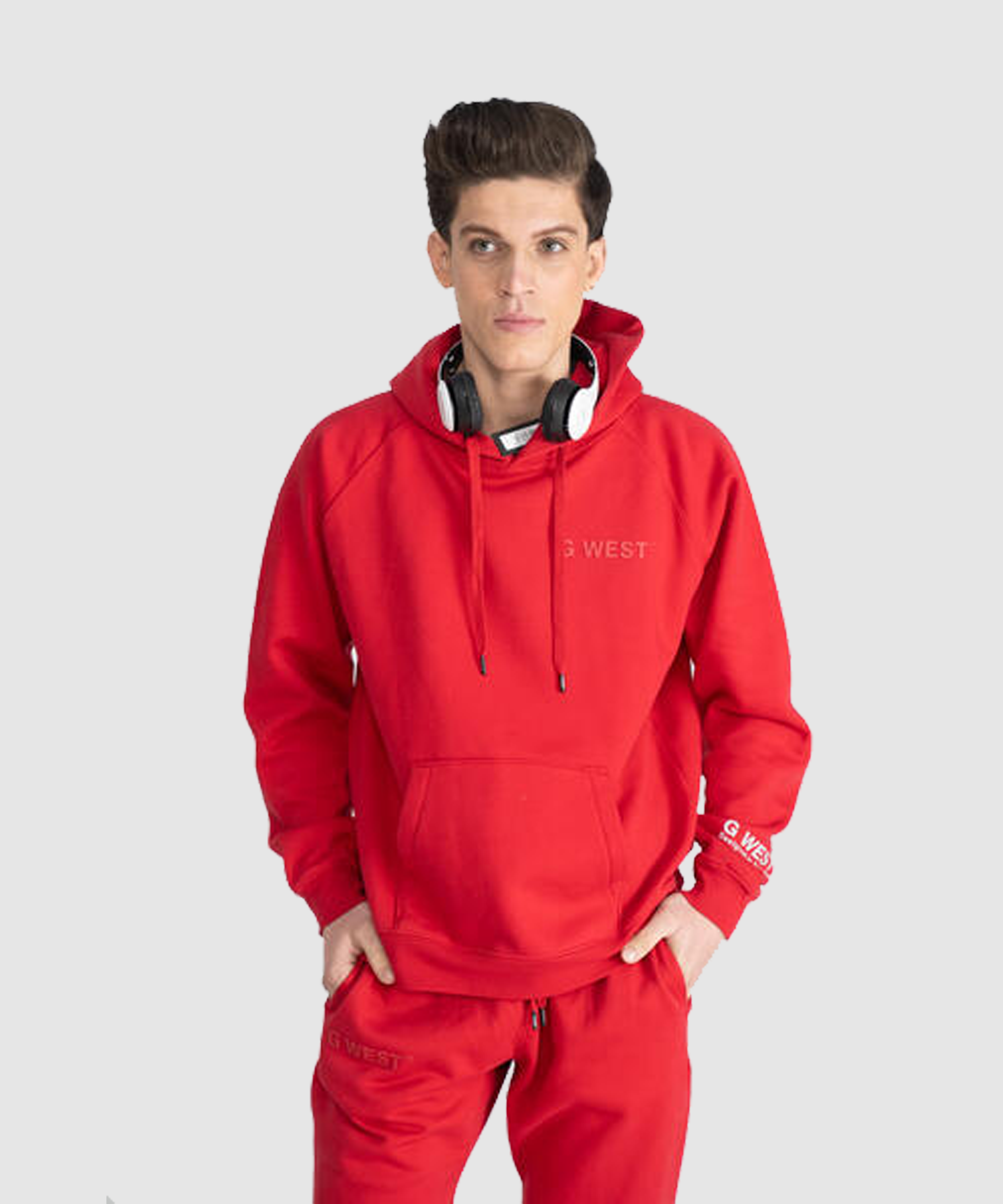 G WEST SMALL CHEST LOGO HOODIE MENS STYLE: GWLFHD6001 - 9 COLORS