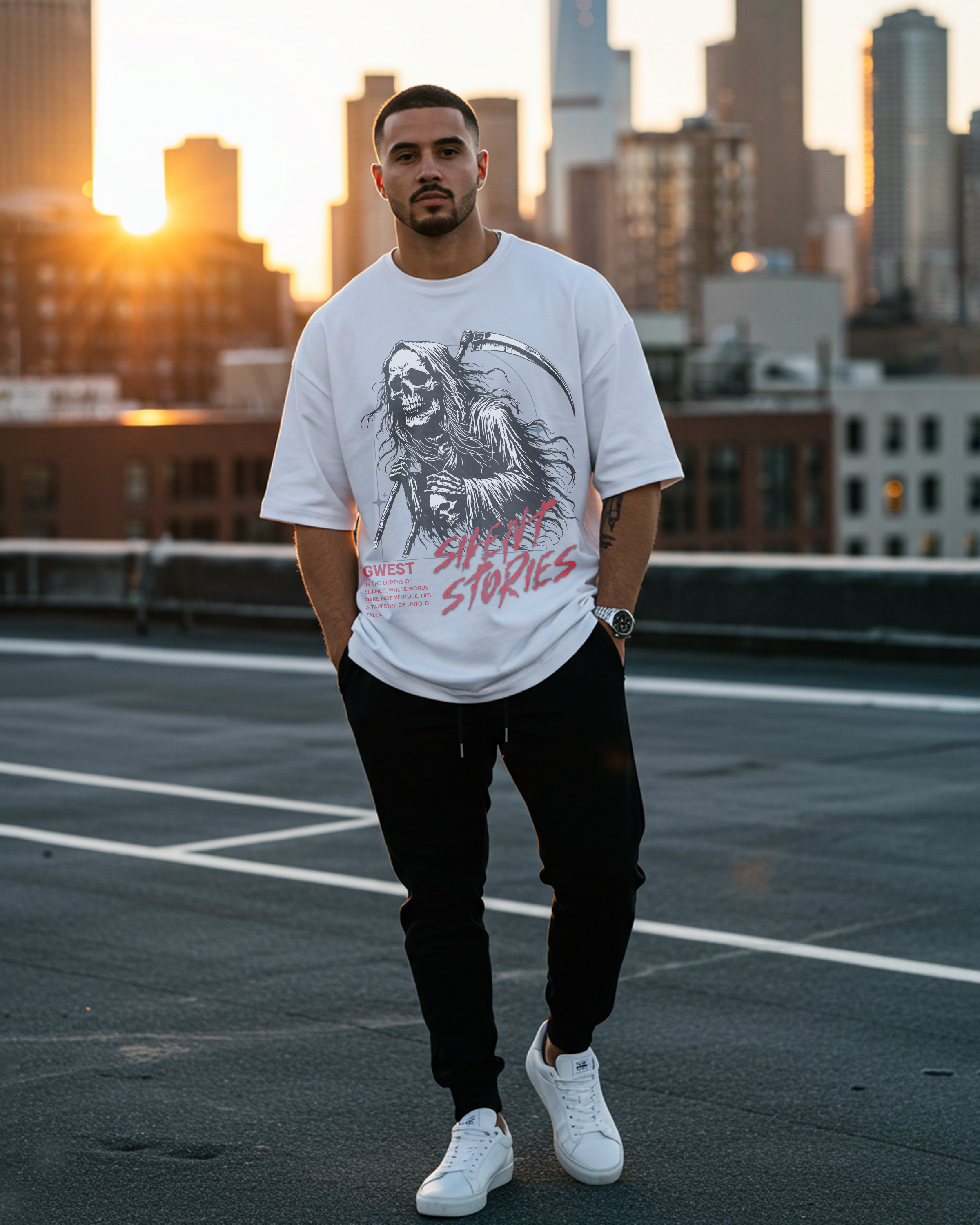 Gothic Skull of Death Oversized T-Shirt - G West