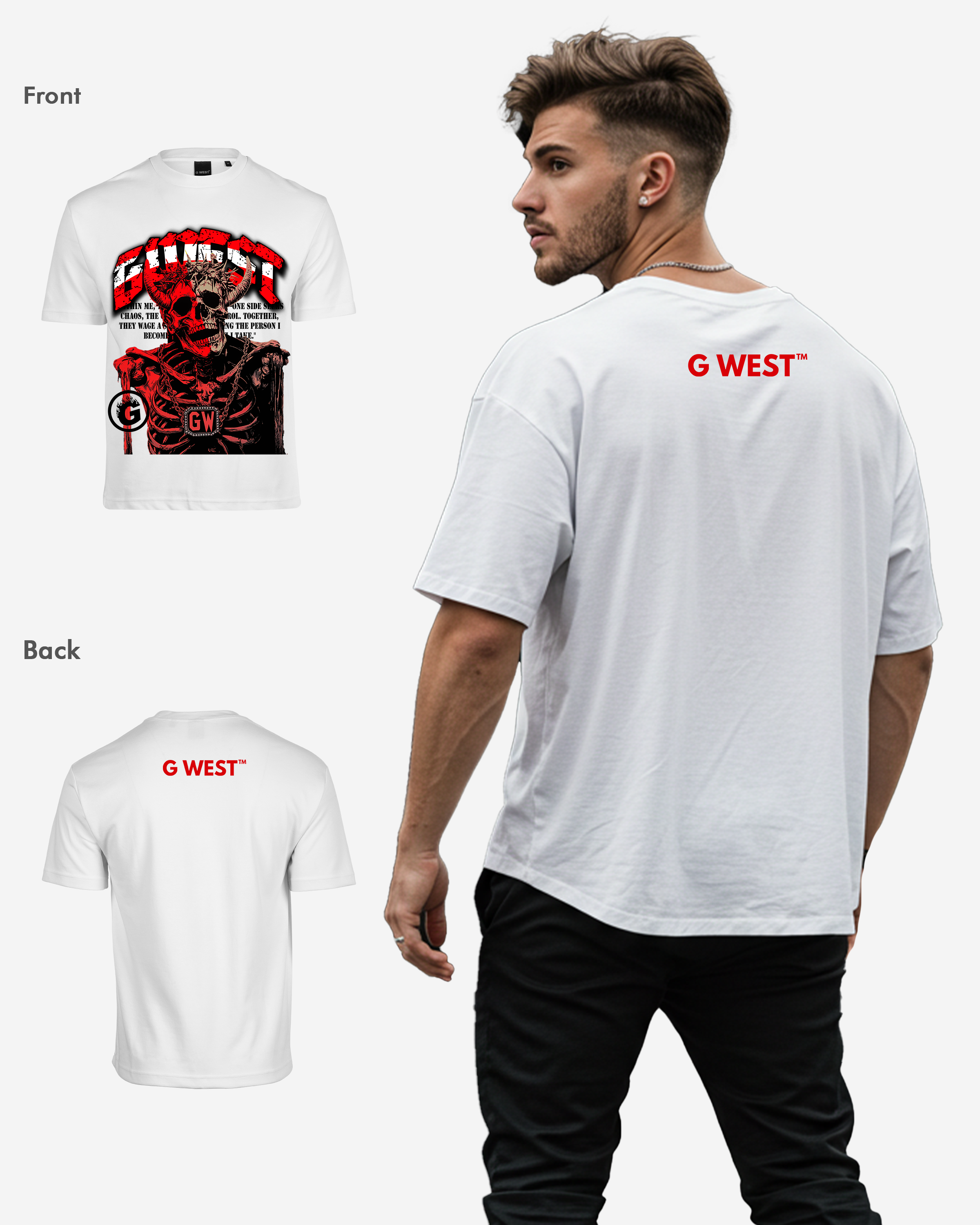 G West Rhinestone Dressed To Kill Oversized Tee - G West