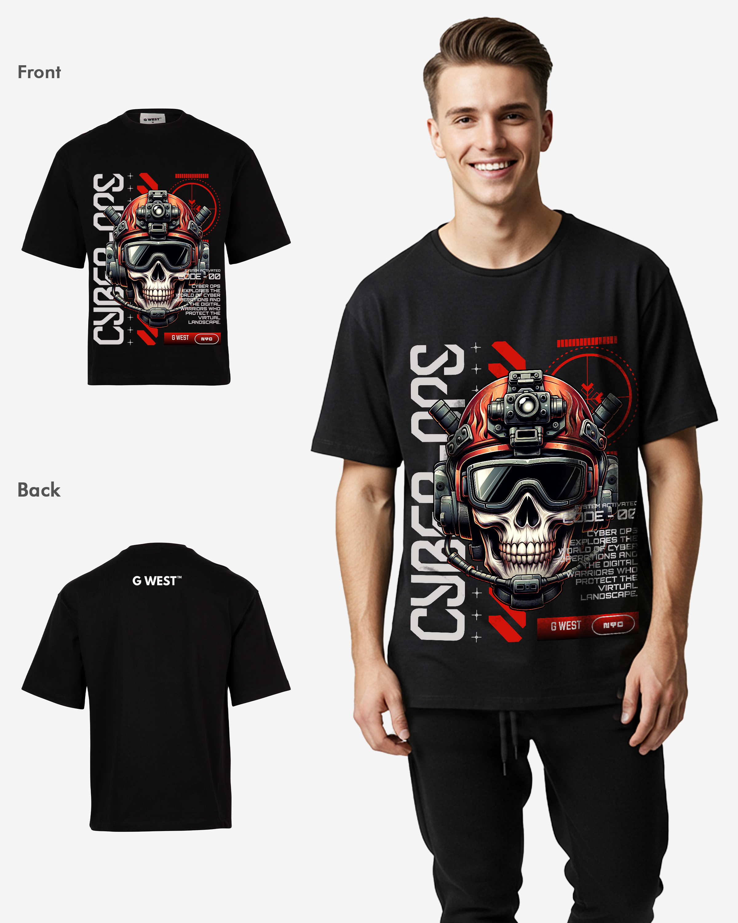 G-WEST CYBER OVERSIZED TEE GWROJMT186 - G West