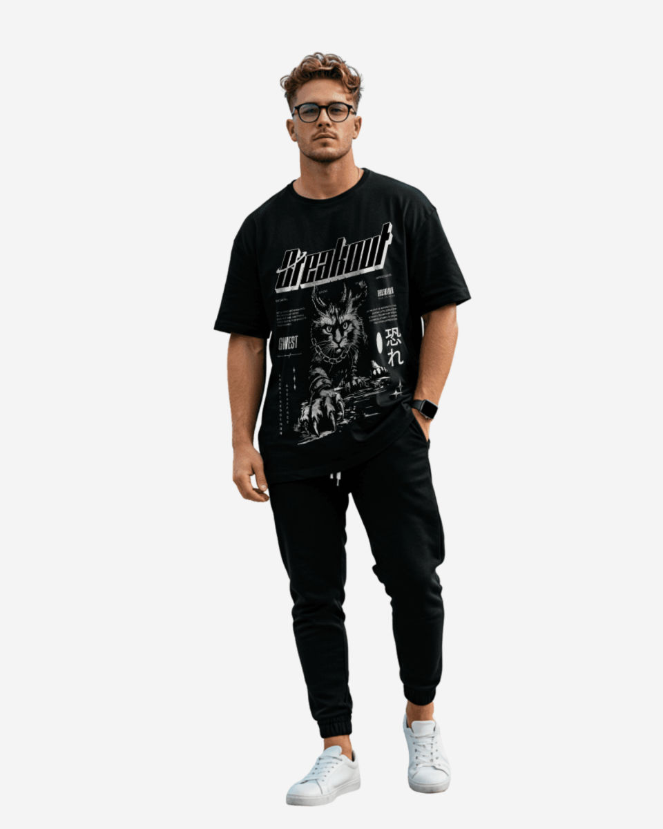 Demon Cat Breakout Oversized T-Shirt - G West