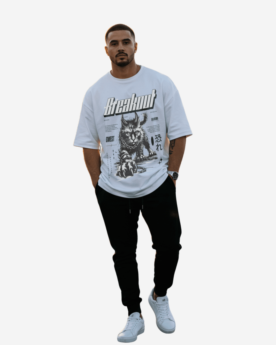 Demon Cat Breakout Oversized T-Shirt - G West