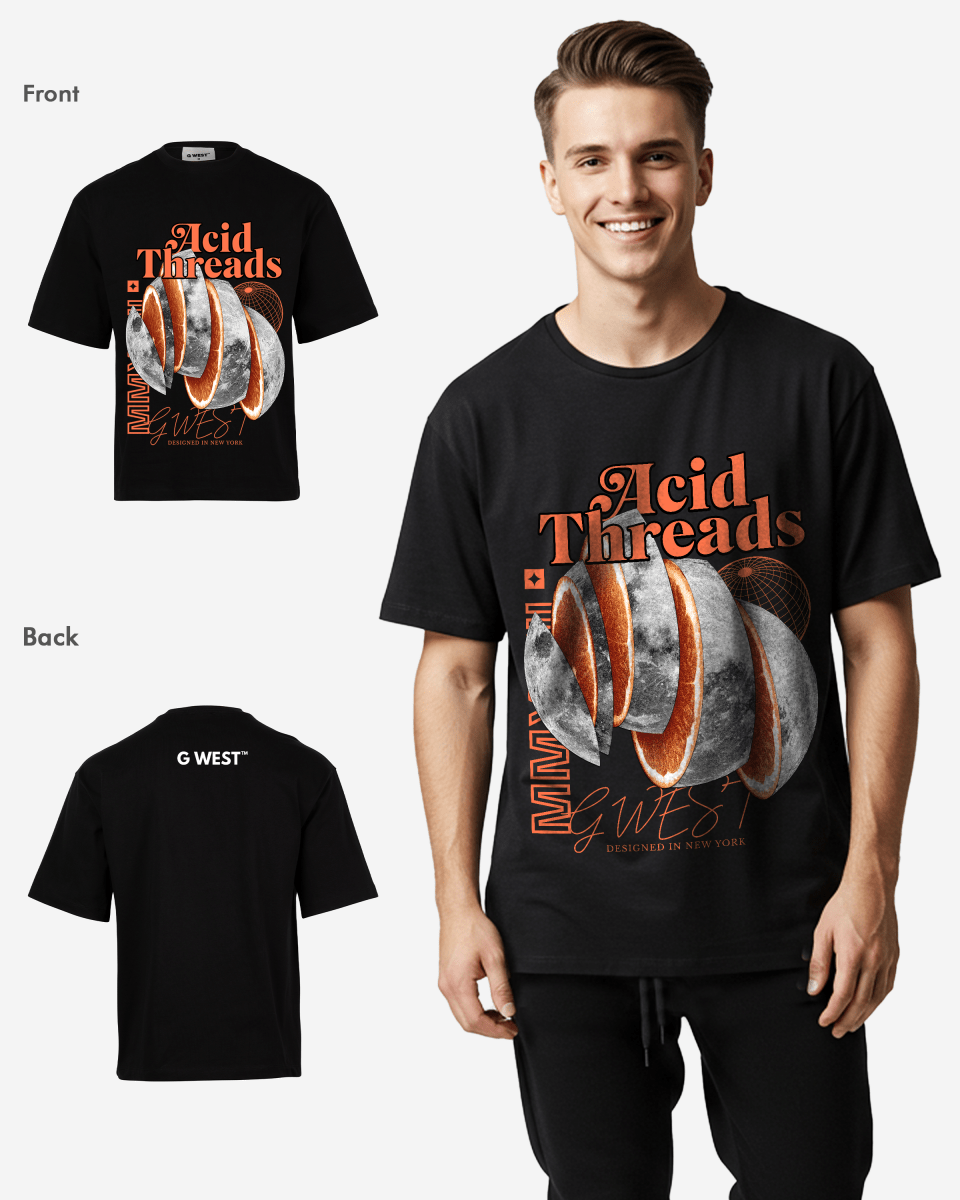 G - WEST ACID THREADS OVERSIZED TEE GWROJMT69 - G West