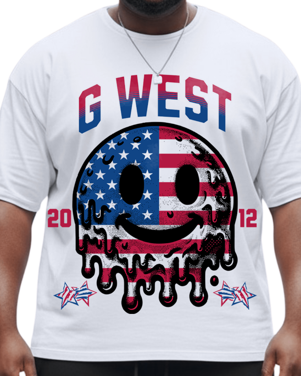 G West American Flag Big And Tall Oversized T-Shirt - G West