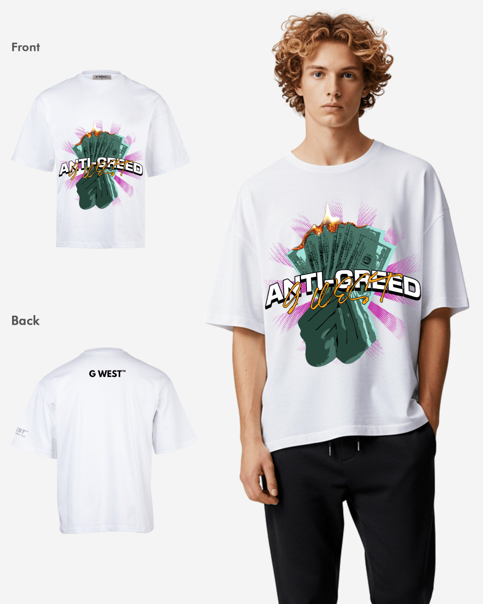 G - WEST ANTI GREED OVERSIZED TEE GWROJMT52 - G West