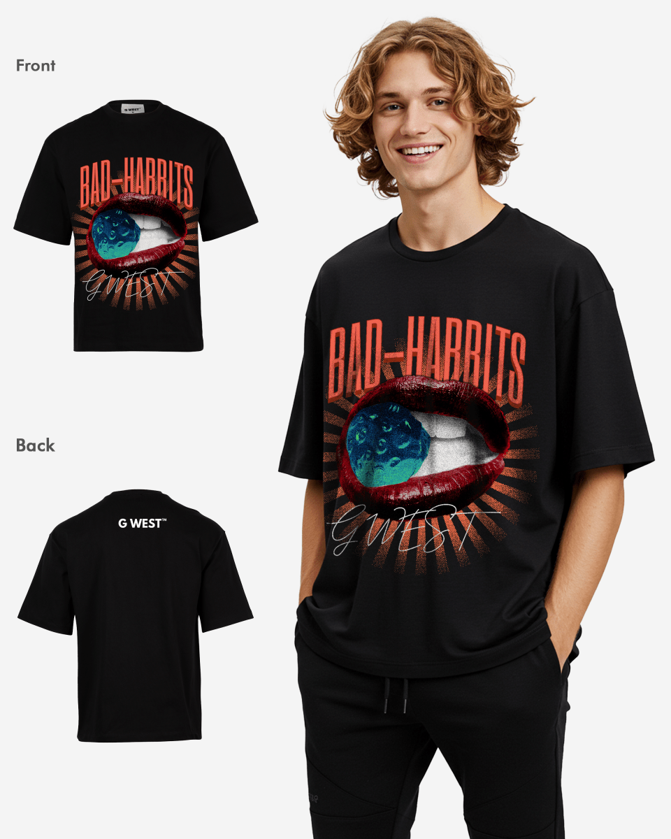 G - WEST BAD HABBITS OVERSIZED TEE GWROJMT70 - G West