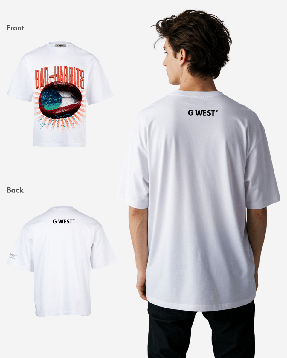 G - WEST BAD HABBITS OVERSIZED TEE GWROJMT70 - G West