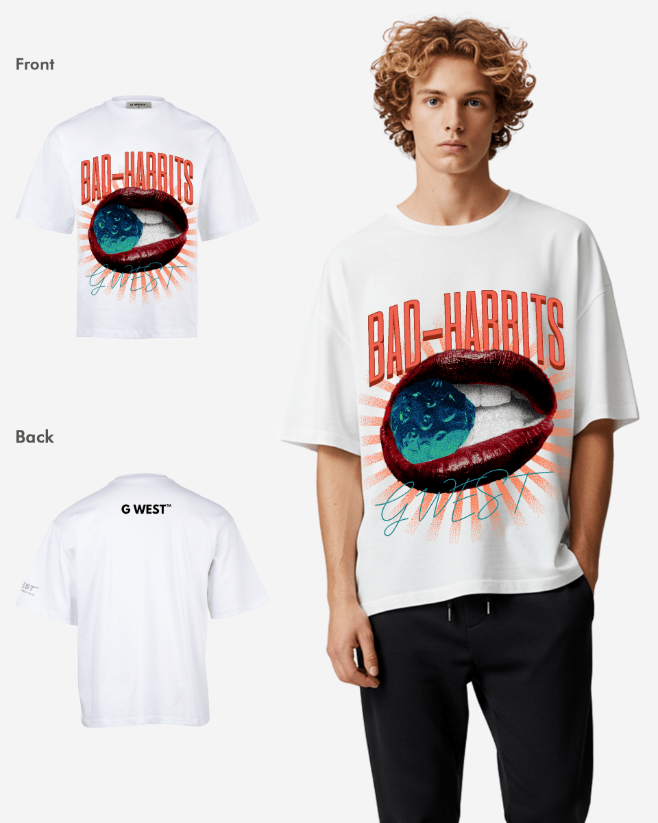G - WEST BAD HABBITS OVERSIZED TEE GWROJMT70 - G West