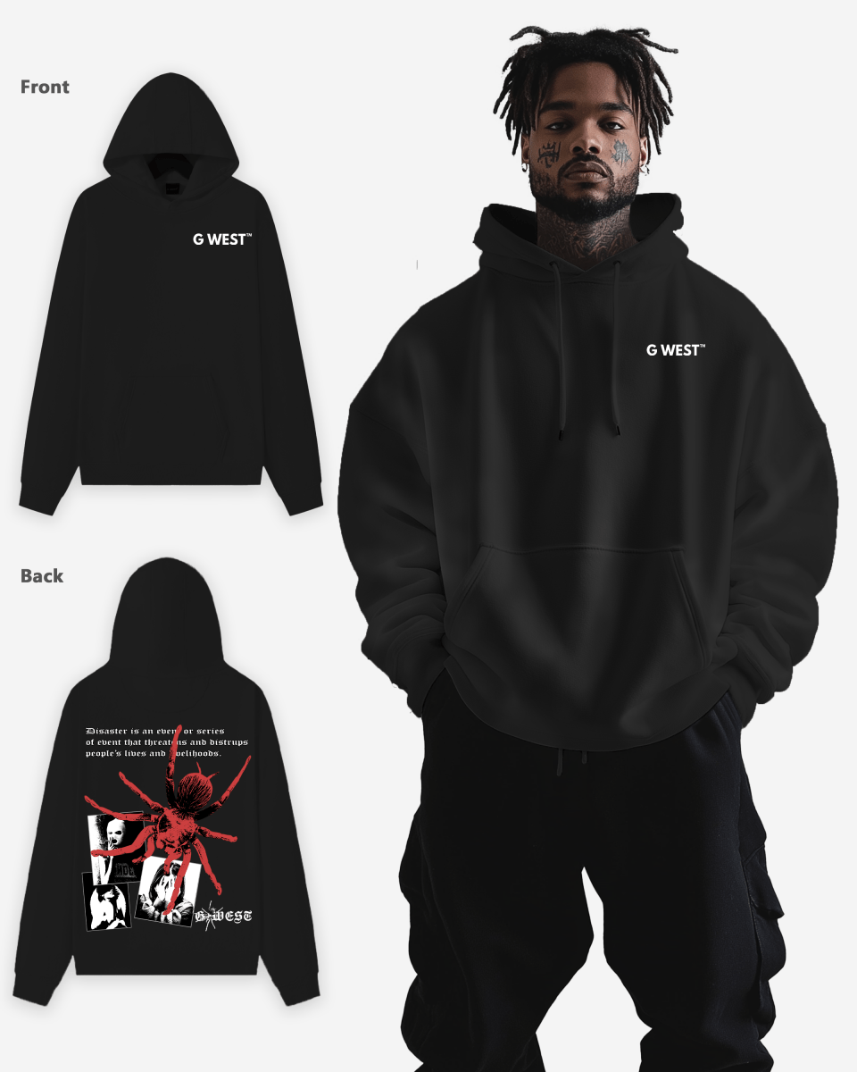 G West Big Spider Oversize Hoodie Mens Style - G West