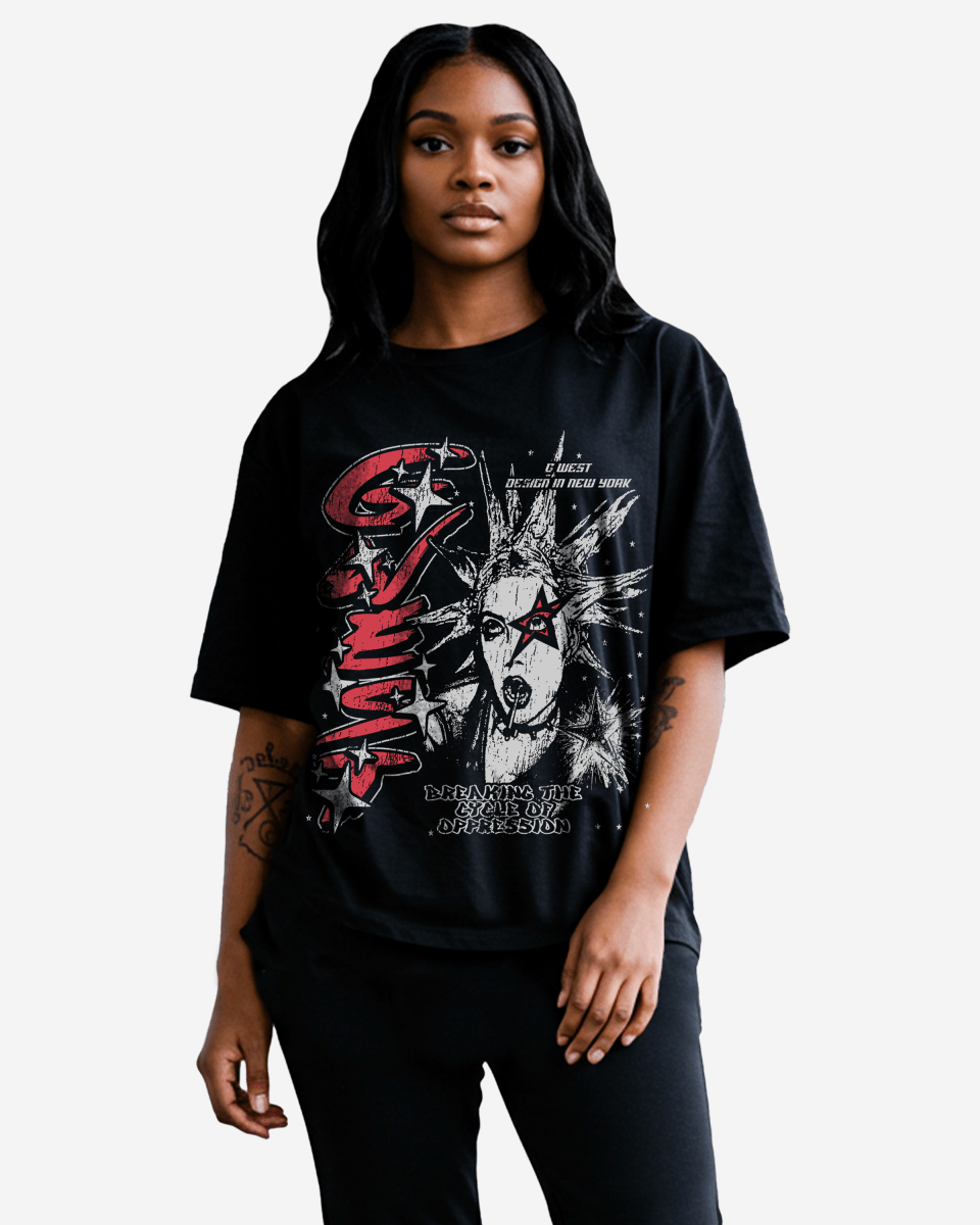 G West Breaking the Cycle Double Sided Premium Oversized Tee - WOMEN - G West