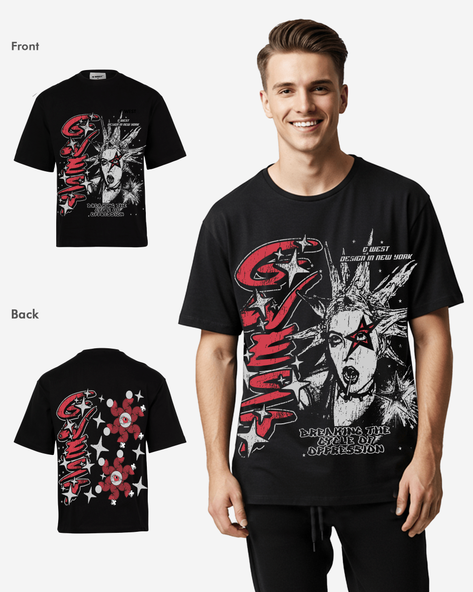 G West Breaking the Cycle Double Sided Premium Oversized Tee - G West