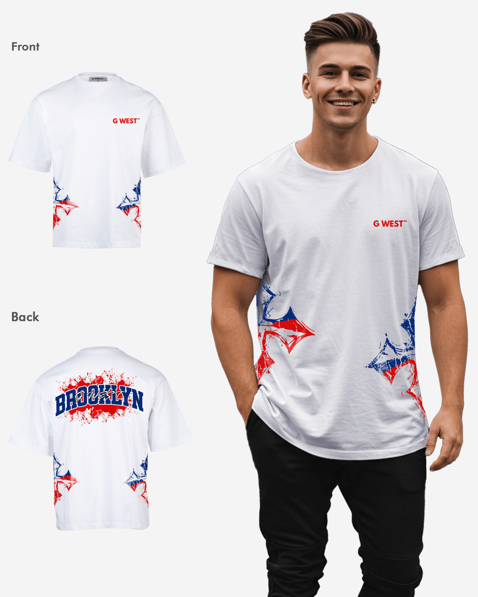 G West Brooklyn Blood Arch Logo Oversized T-Shirts - G West