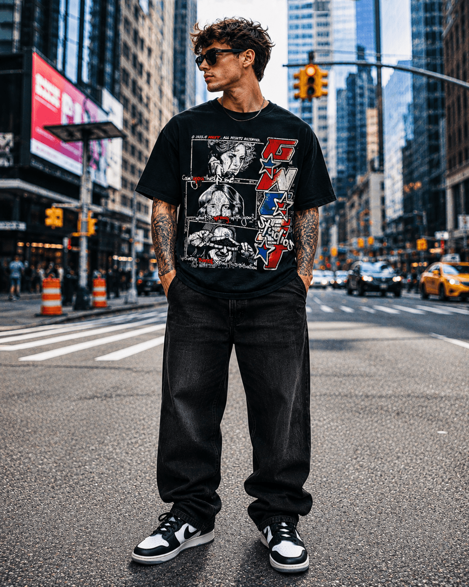 G West Can You Help Me Oversized Tee Mens - G West
