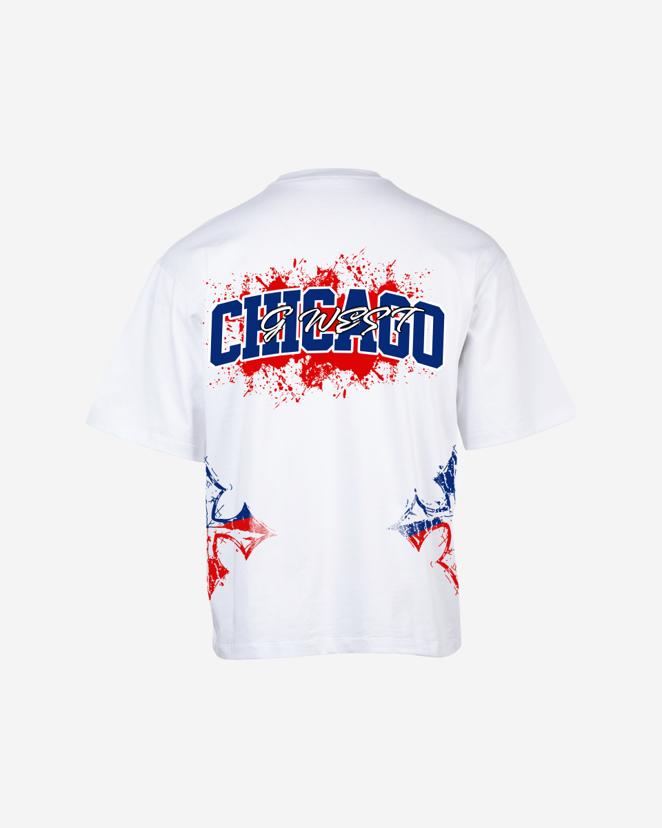 G West Chicago Blood Arch Logo Oversized T-Shirts - G West