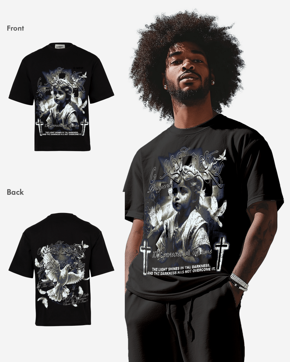 G West Connected All The Time Premium Oversized Tee Front And Back Print - G West
