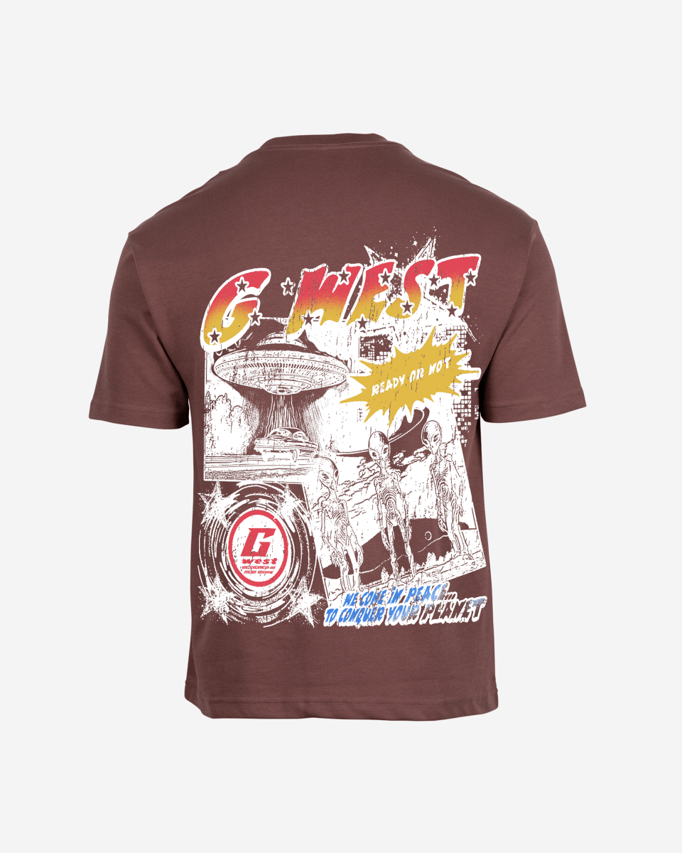 G West Cosmic Sky Ride Double Hit Premium Oversized Tee Front And Back Print - G West