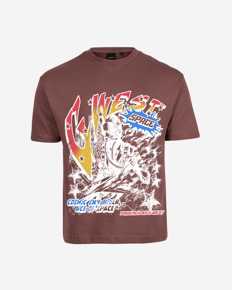G West Cosmic Sky Ride Double Hit Premium Oversized Tee Front And Back Print - G West