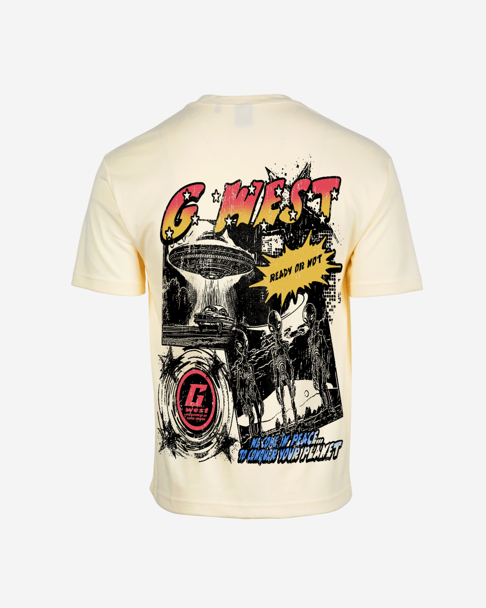 G West Cosmic Sky Ride Double Hit Premium Oversized Tee Front And Back Print - G West