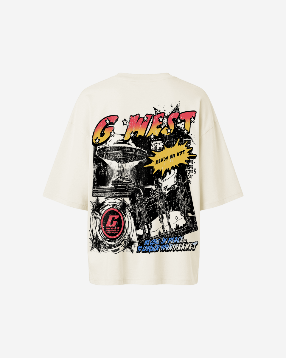 G West Cosmic Sky Ride Double Hit Premium Oversized Tee - WOMEN - G West