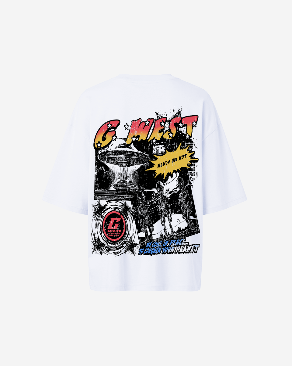 G West Cosmic Sky Ride Double Hit Premium Oversized Tee - WOMEN - G West