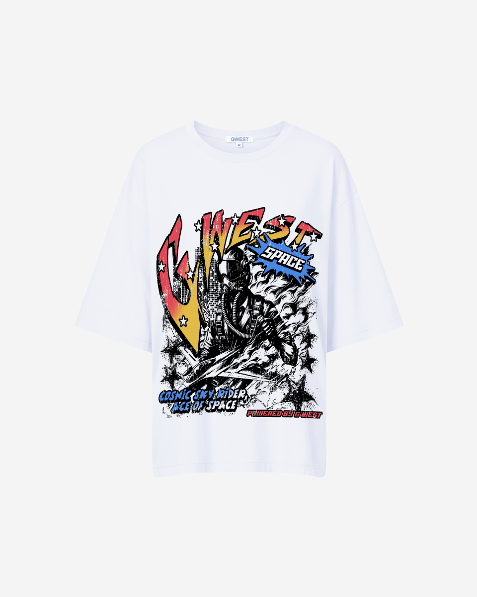 G West Cosmic Sky Ride Double Hit Premium Oversized Tee - WOMEN - G West