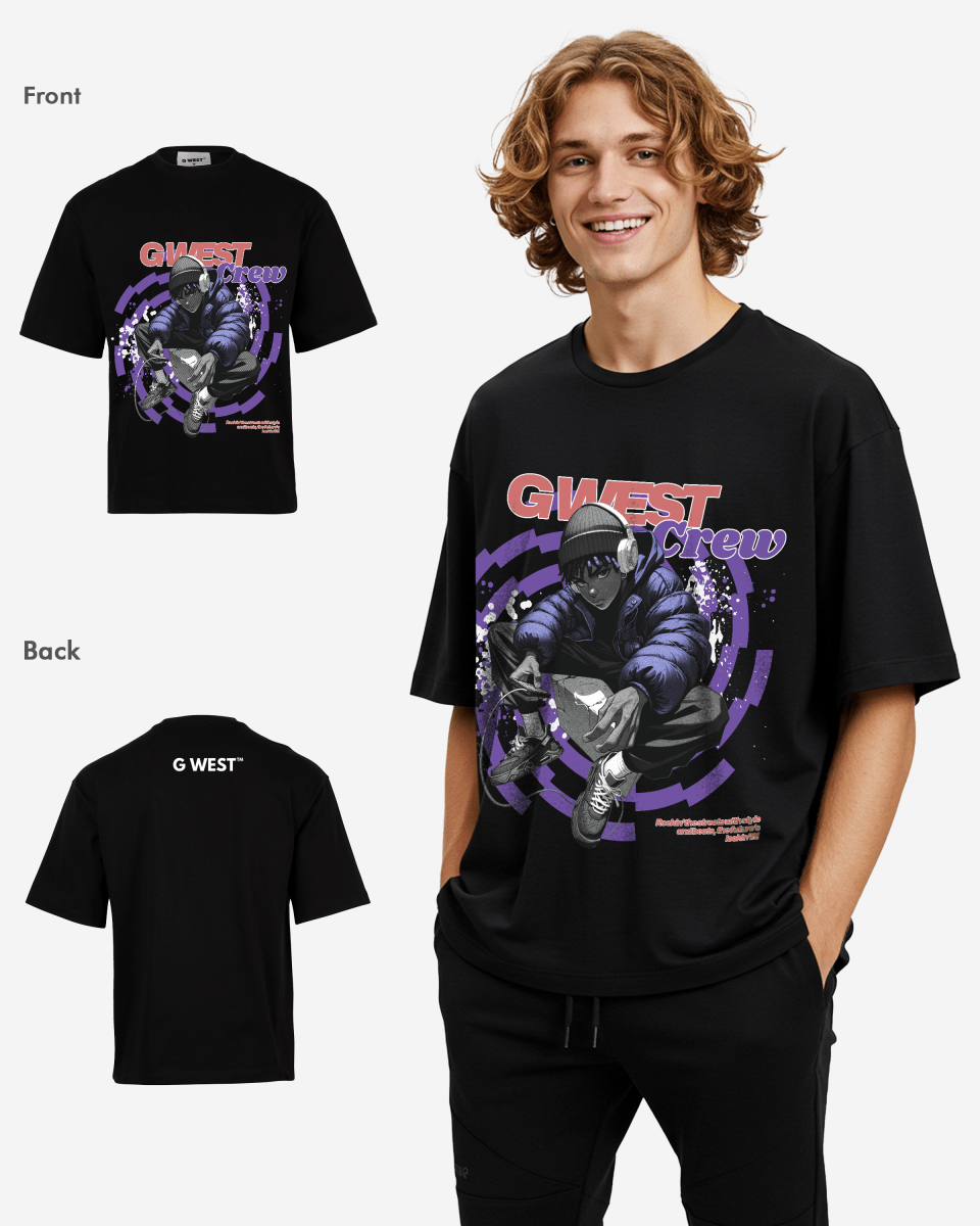G WEST CREW OVERSIZED TEE GWROJMT28 - G West