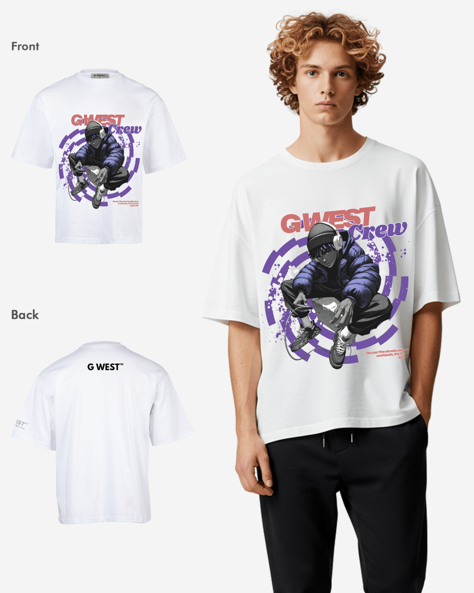 G WEST CREW OVERSIZED TEE GWROJMT28 - G West