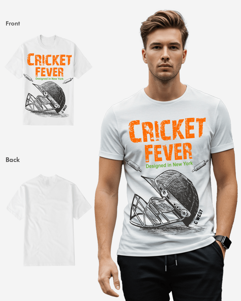 G West Cricket Fever T-Shirt: Gwdtbas2406 - 2 Colors - G West
