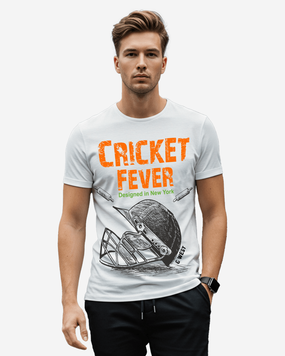 G West Cricket Fever T-Shirt: Gwdtbas2406 - 2 Colors - G West