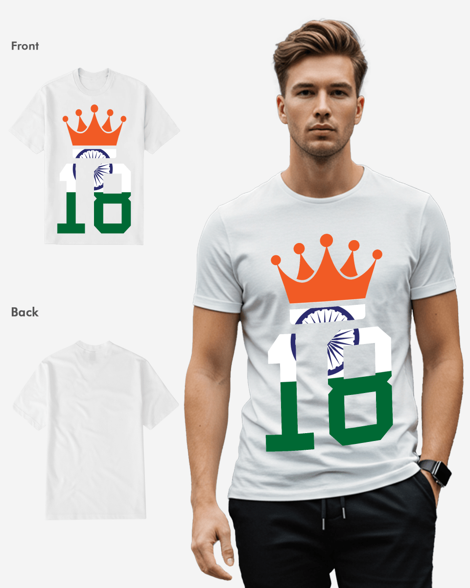 G West Cricket India King - 18 T-Shirt : Gwdtfl2412 - 3 Colors - G West