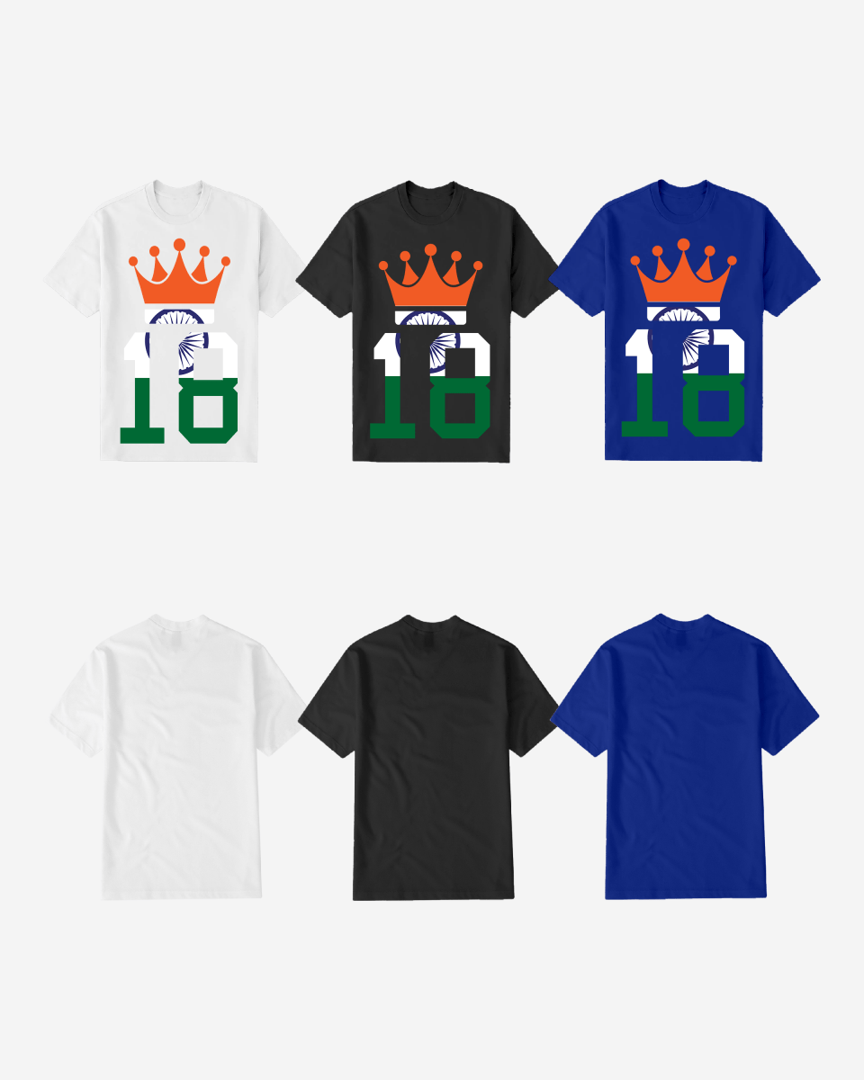 G West Cricket India King - 18 T-Shirt : Gwdtfl2412 - 3 Colors - G West