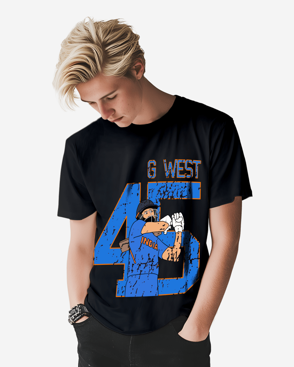 G West Cricket India King - 45 T-Shirt : Gwdtfl2410 - 3 Colors - G West