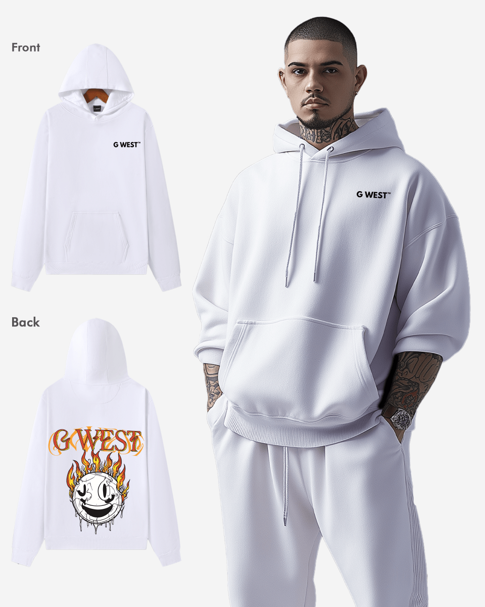 G West Fire Smile Oversize Hoodie Mens Style - G West