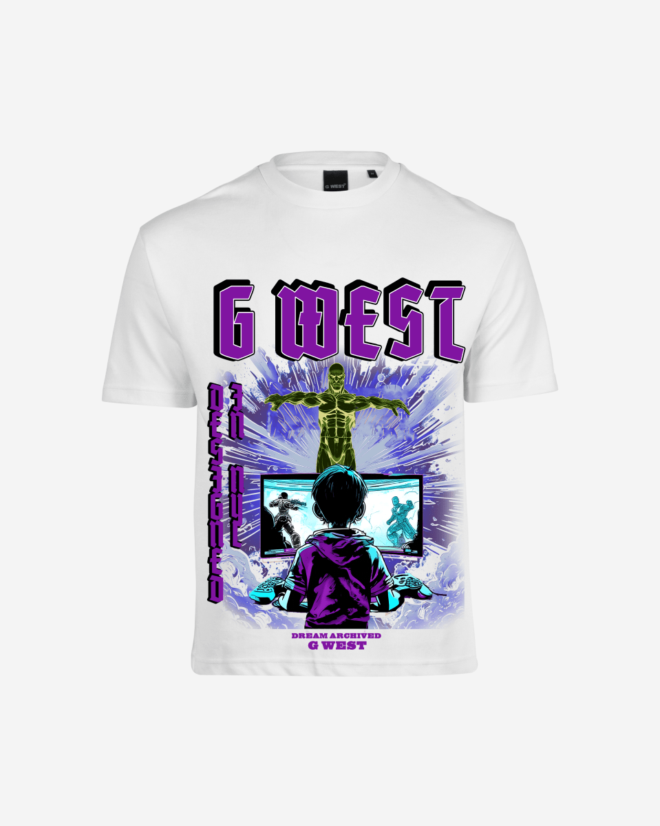 G West Game of G Baby Blue Black Oversized Tee - G West