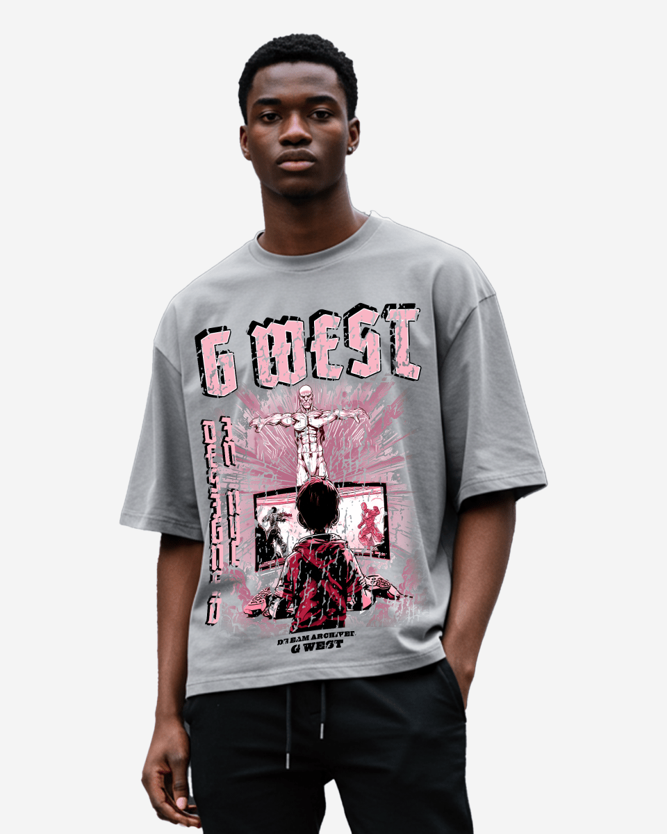 G West Game of G Baby Blue Black Oversized Tee - G West