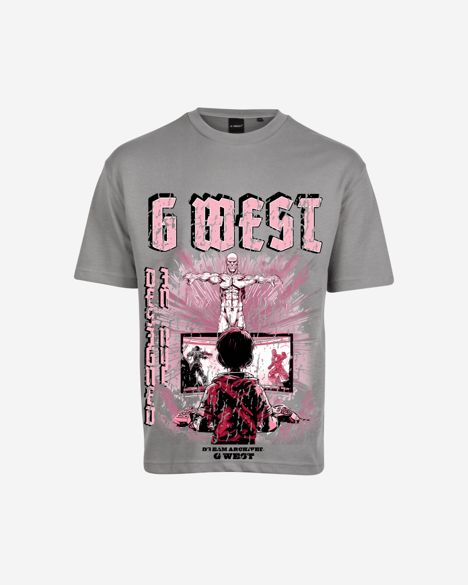 G West Game of G Baby Blue Black Oversized Tee - G West