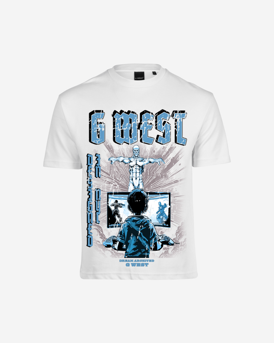 G West Game of G Baby Blue Black Oversized Tee - G West
