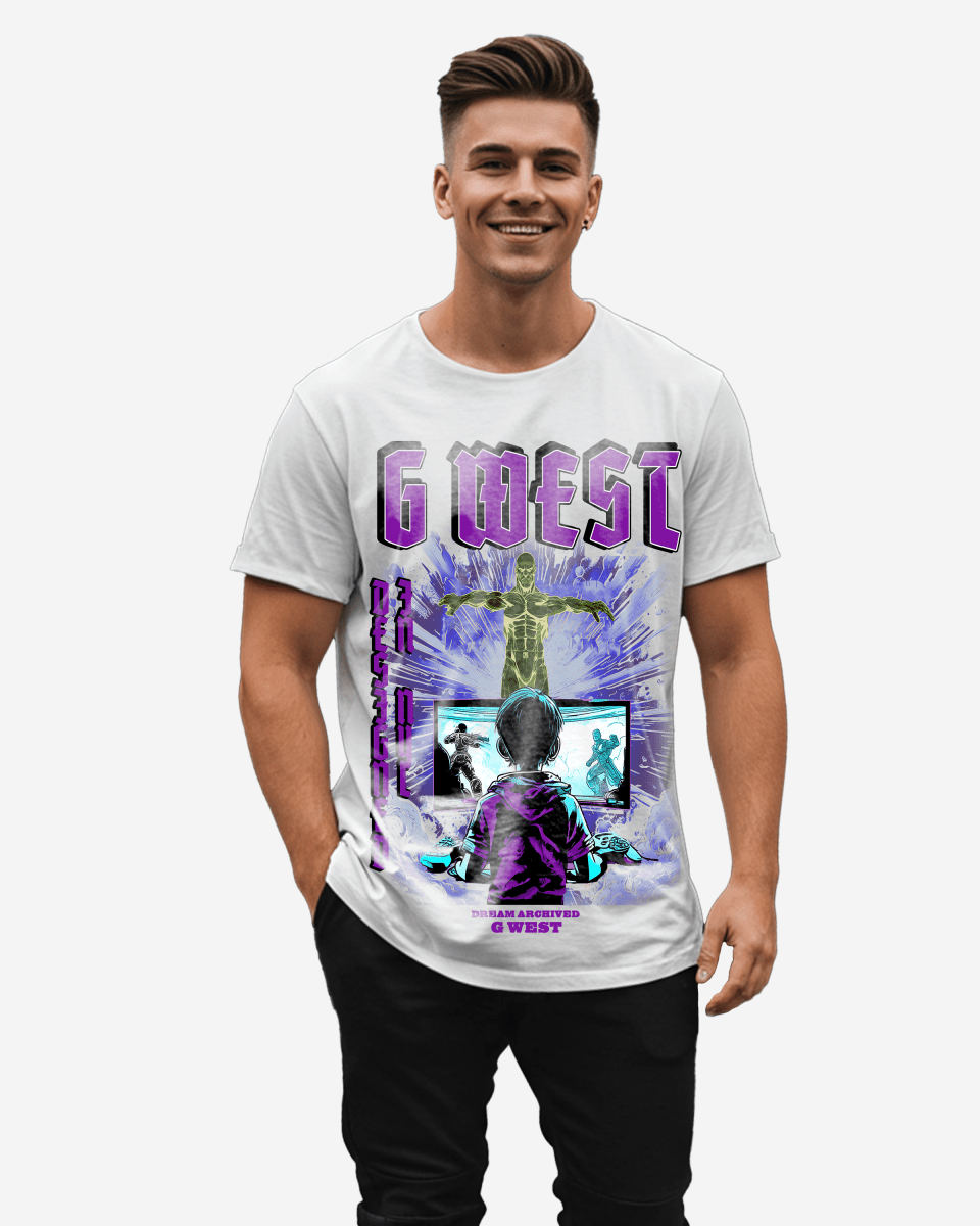 G West Game of G Baby Blue Black Oversized Tee - G West