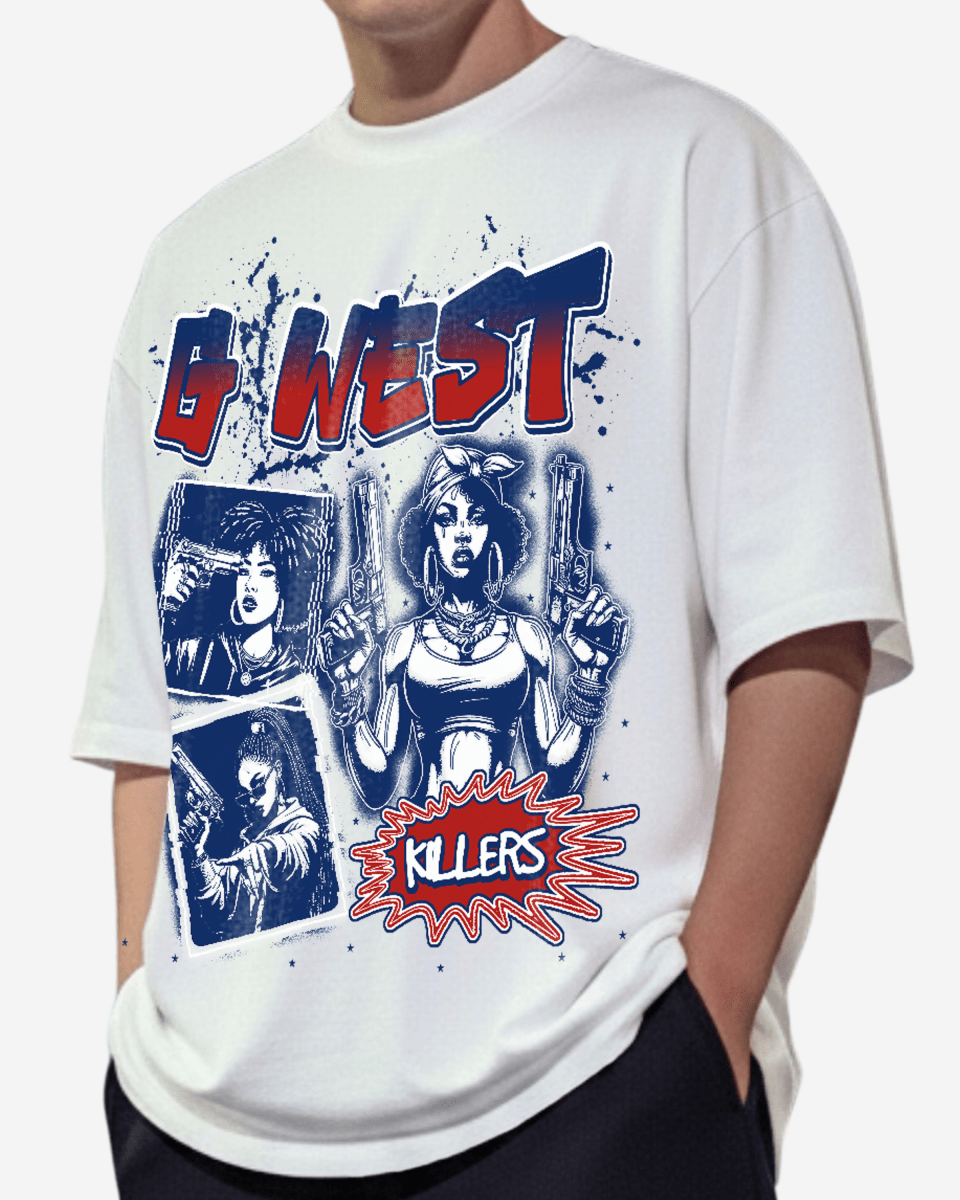 G West Gangsta Goddesses Men's Oversized T-Shirt - G West
