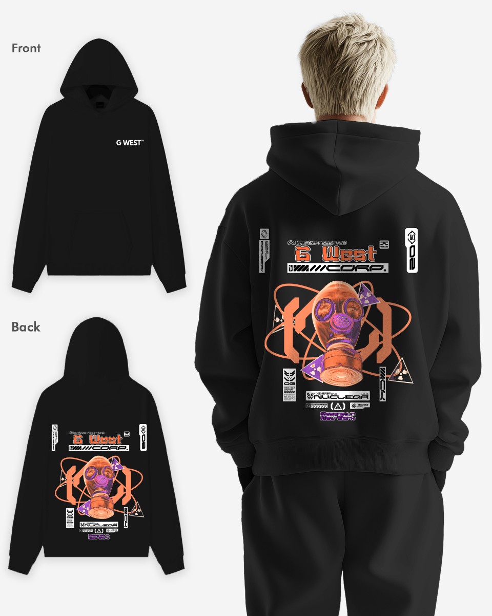 G West Gas Helmet Oversize Hoodie Mens Style - G West